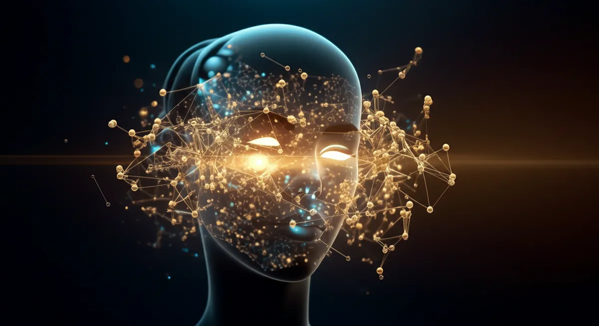 Abstrakcyjna wizualizacja sieci neuronowych i pamięci agentów AI obrazująca problem Memory Curse