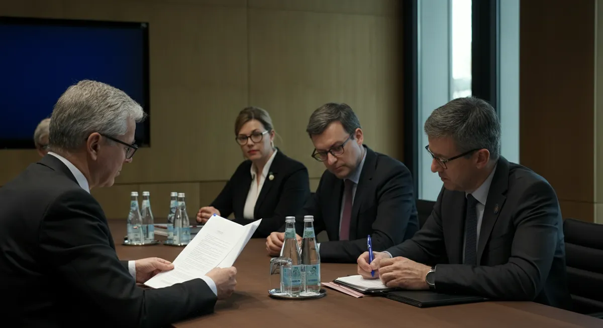 Spotkanie panelu ekspertów Komisji Europejskiej ds. egzekwowania EU AI Act w nowoczesnej sali konferencyjnej