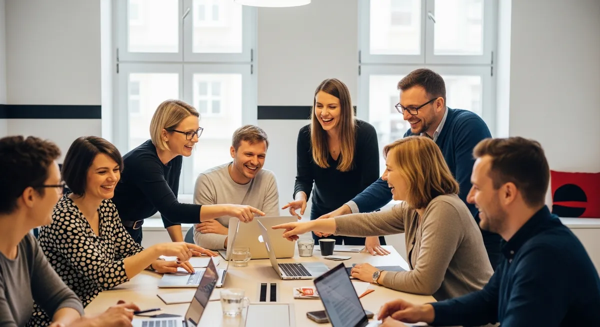 Założyciele polskiego startupu współpracujący w biurze inkubatora