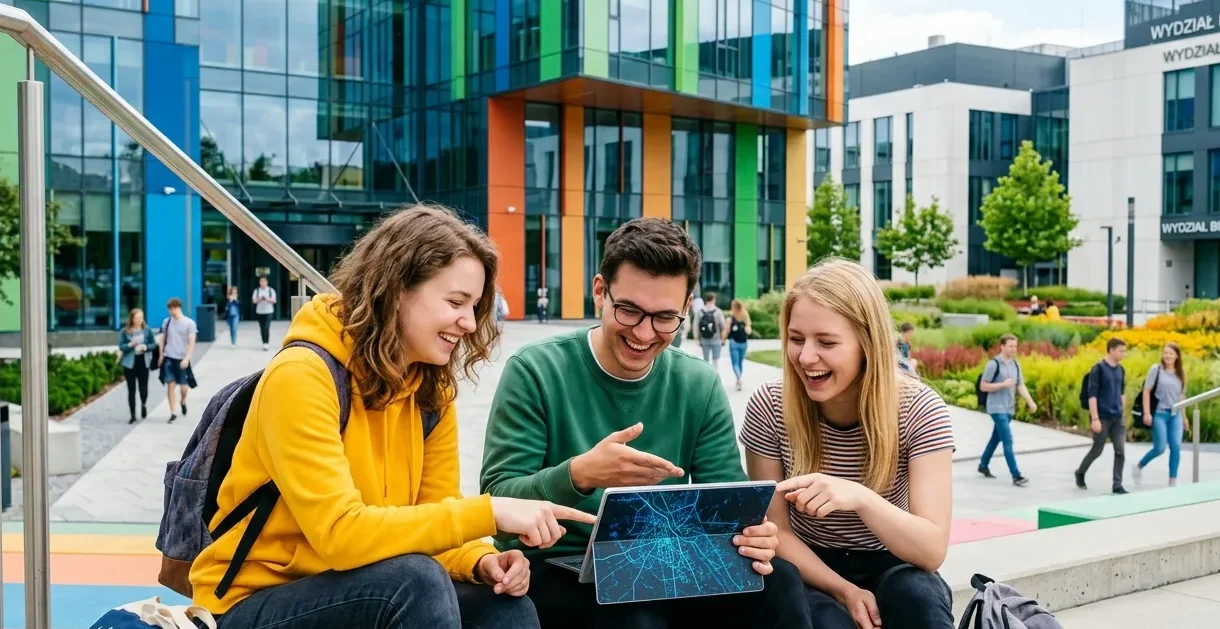 Studenci dyskutujący nad źródłami naukowymi